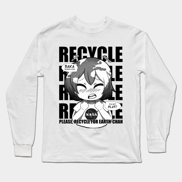 Earth-chan manga mode Long Sleeve T-Shirt by warningpoodle